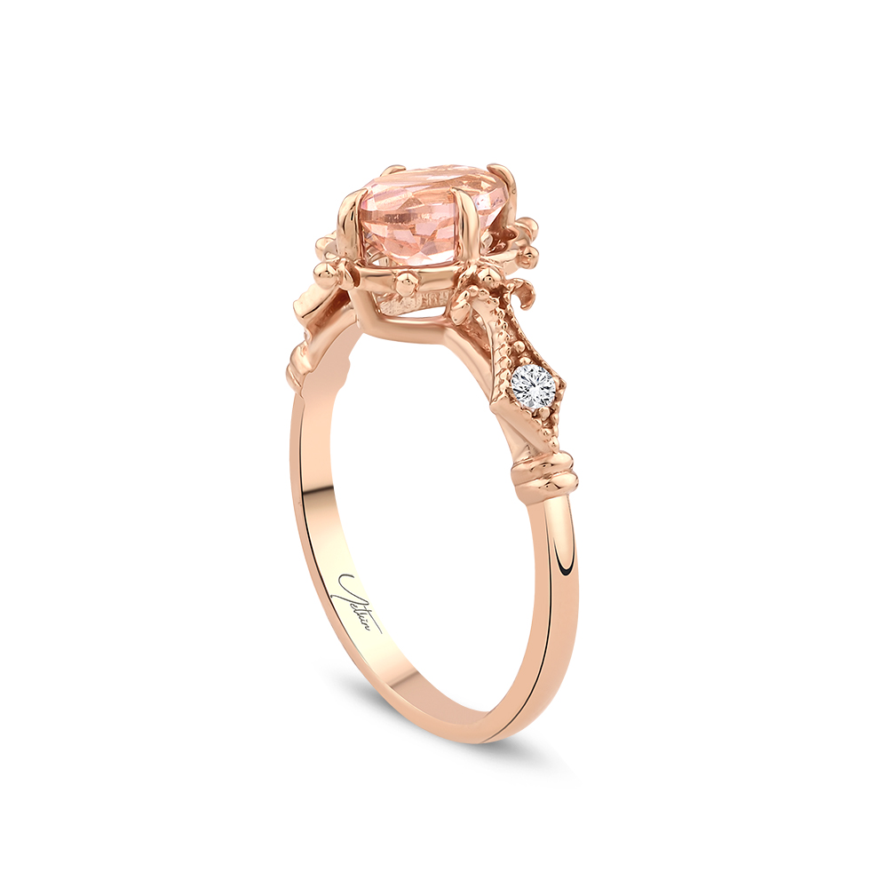 1.30 Karat Morganite Pırlanta Fantezi Yüzük