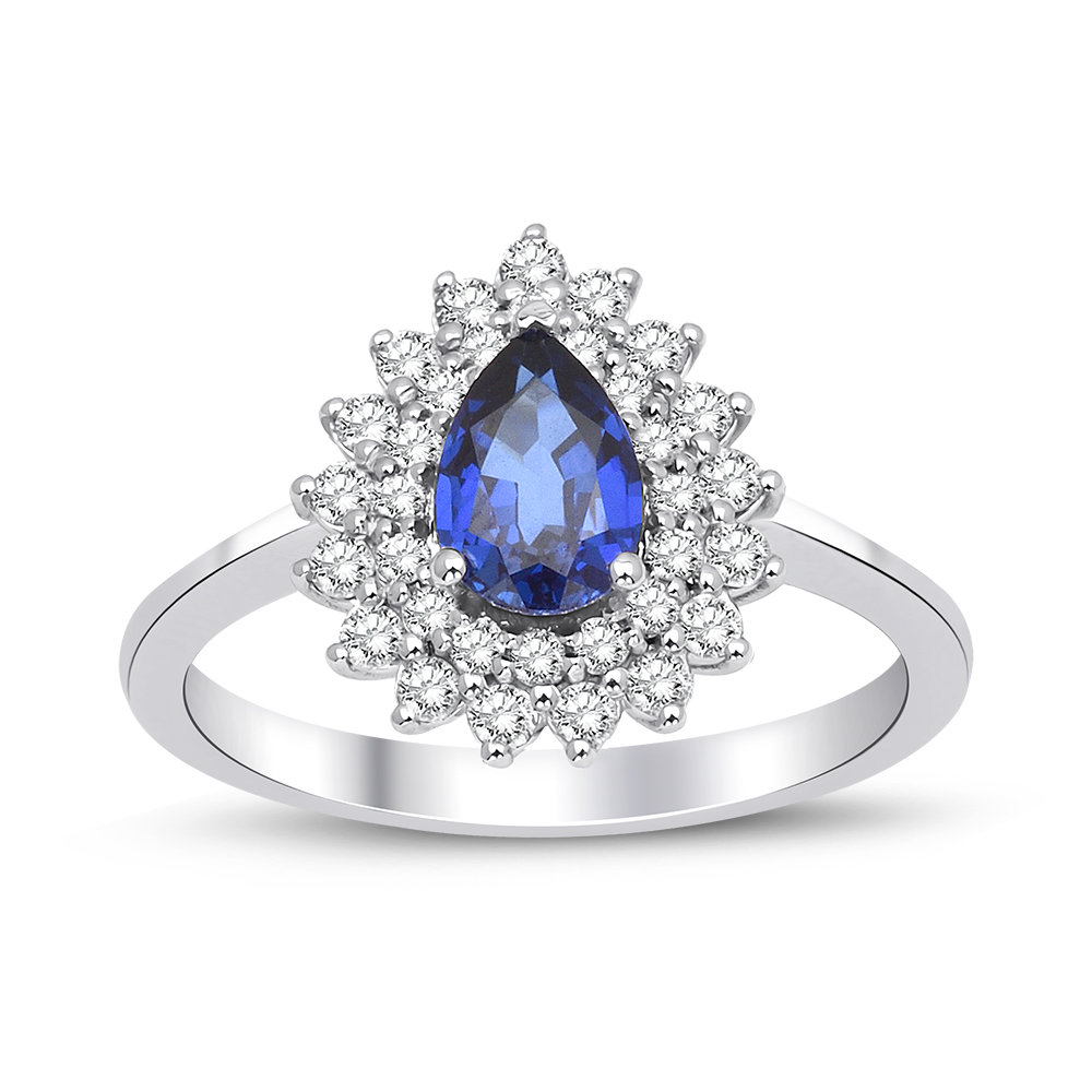 1.30 Karat Pırlanta Safir Yüzük