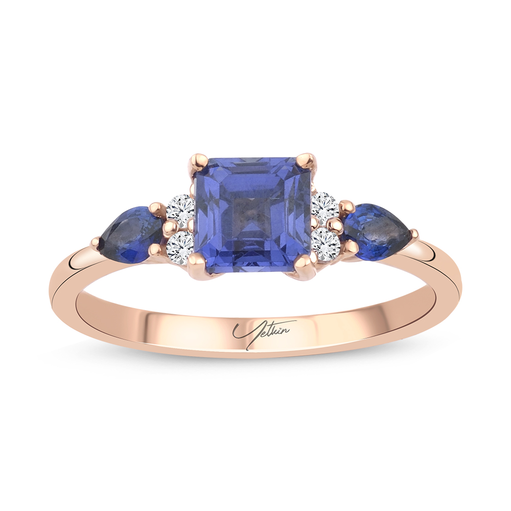 1.65 Karat Pırlanta Safir Yüzük