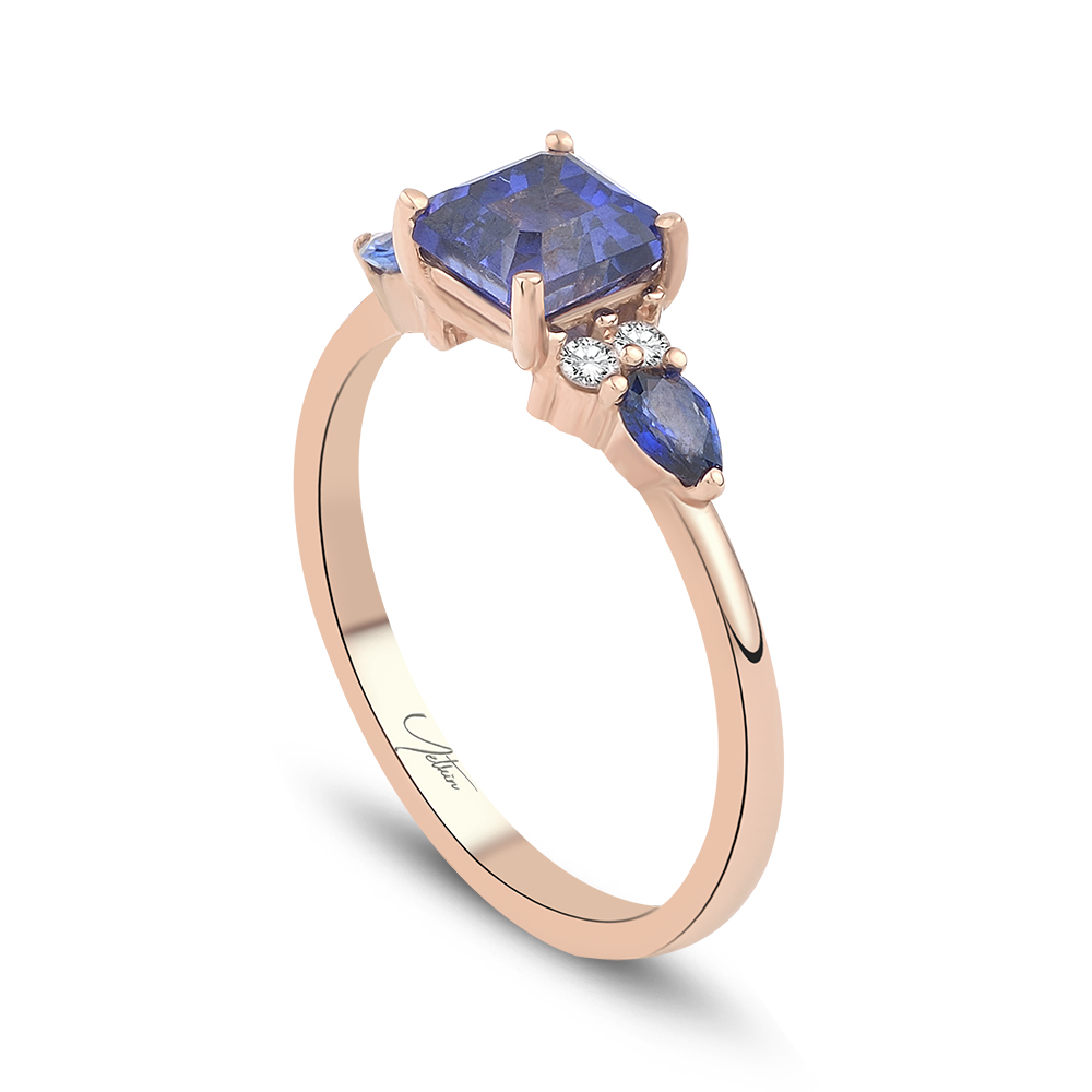 1.65 Karat Pırlanta Safir Yüzük