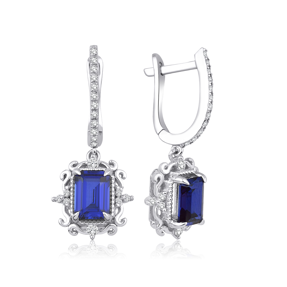 2.90 Karat Safir Pırlanta Küpe