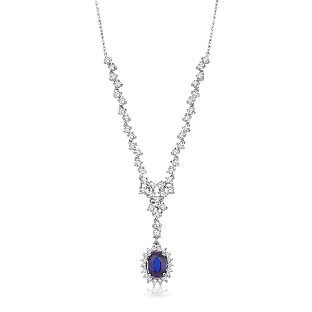 3.10 Karat Safir Pırlanta Kolye