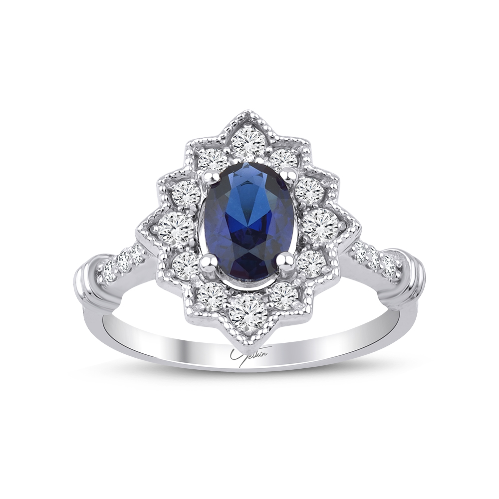5,60 Karat Pırlanta Safir Set