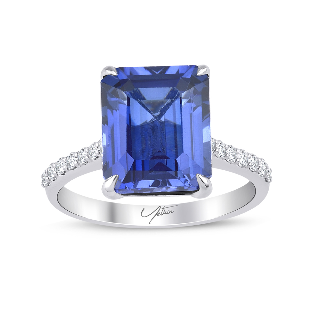 6.90 Karat Pırlanta Safir Yüzük