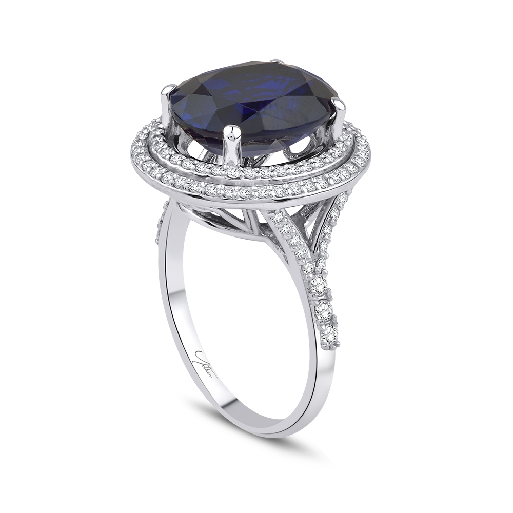 7.50 Karat Pırlanta Safir Yüzük