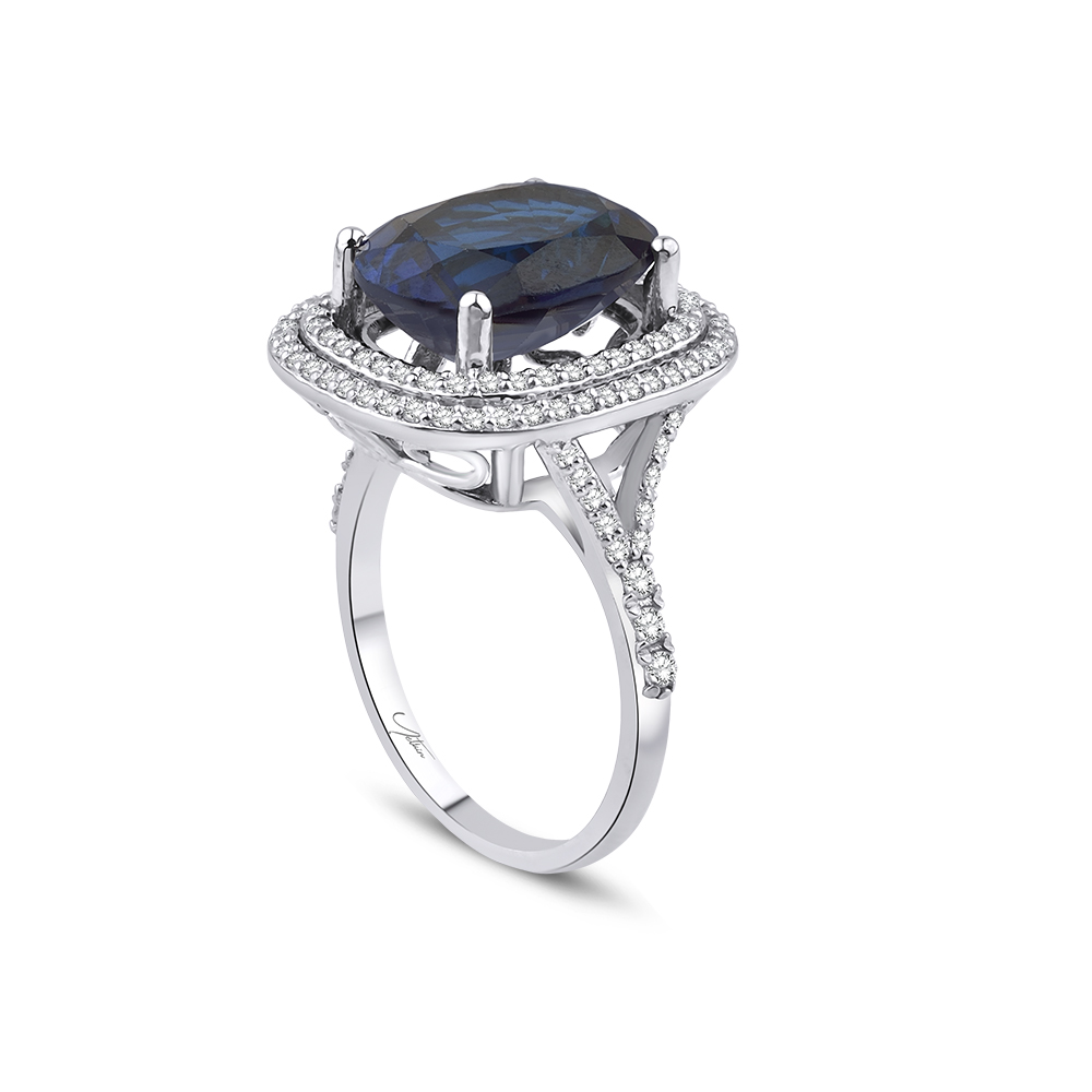 7.60 Karat Pırlanta Safir Yüzük