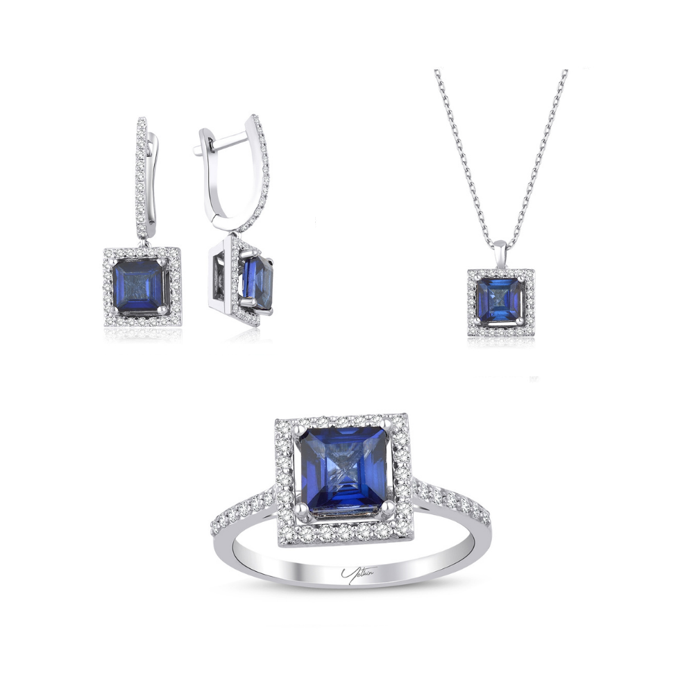 7.61 Karat Pırlanta Safir Set