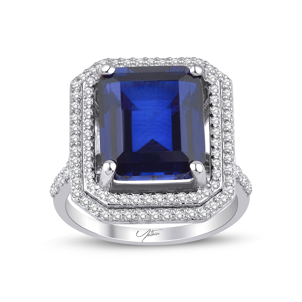8.60 Karat Pırlanta Safir Yüzük