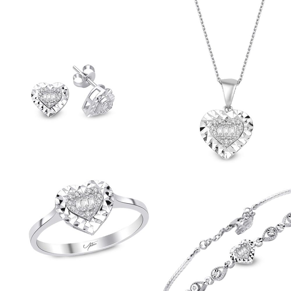 0.45 Karat Baget Pırlanta Set