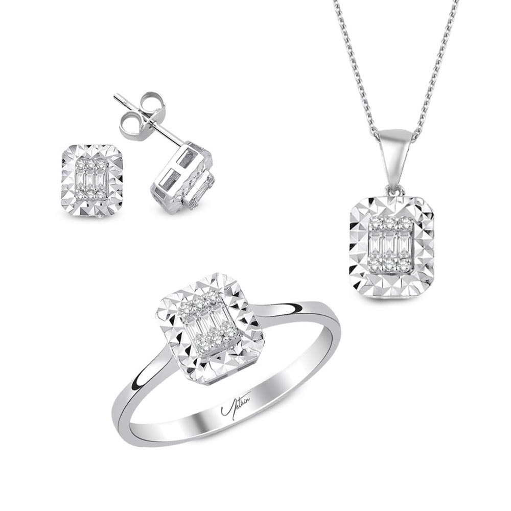 0.27 Karat Baget Pırlanta Set
