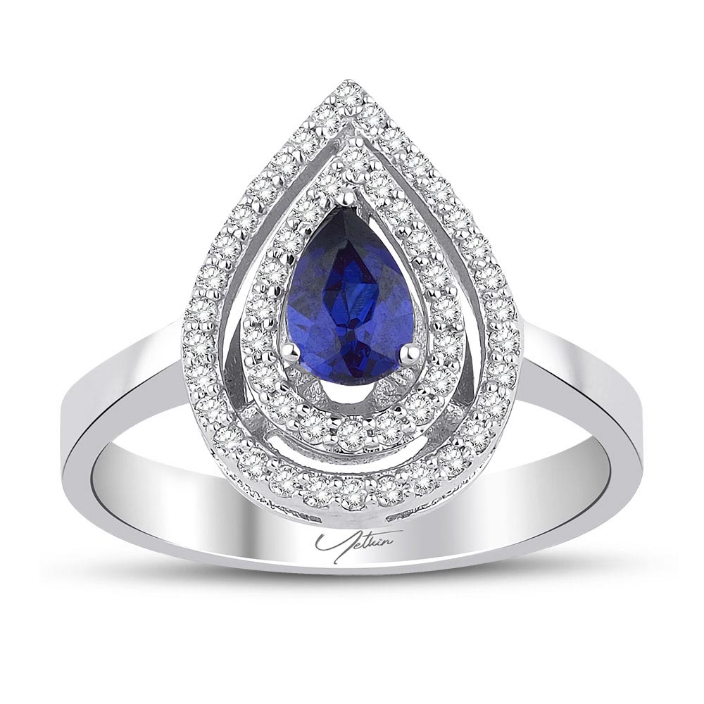 0.80 Karat Safir Pırlanta Yüzük