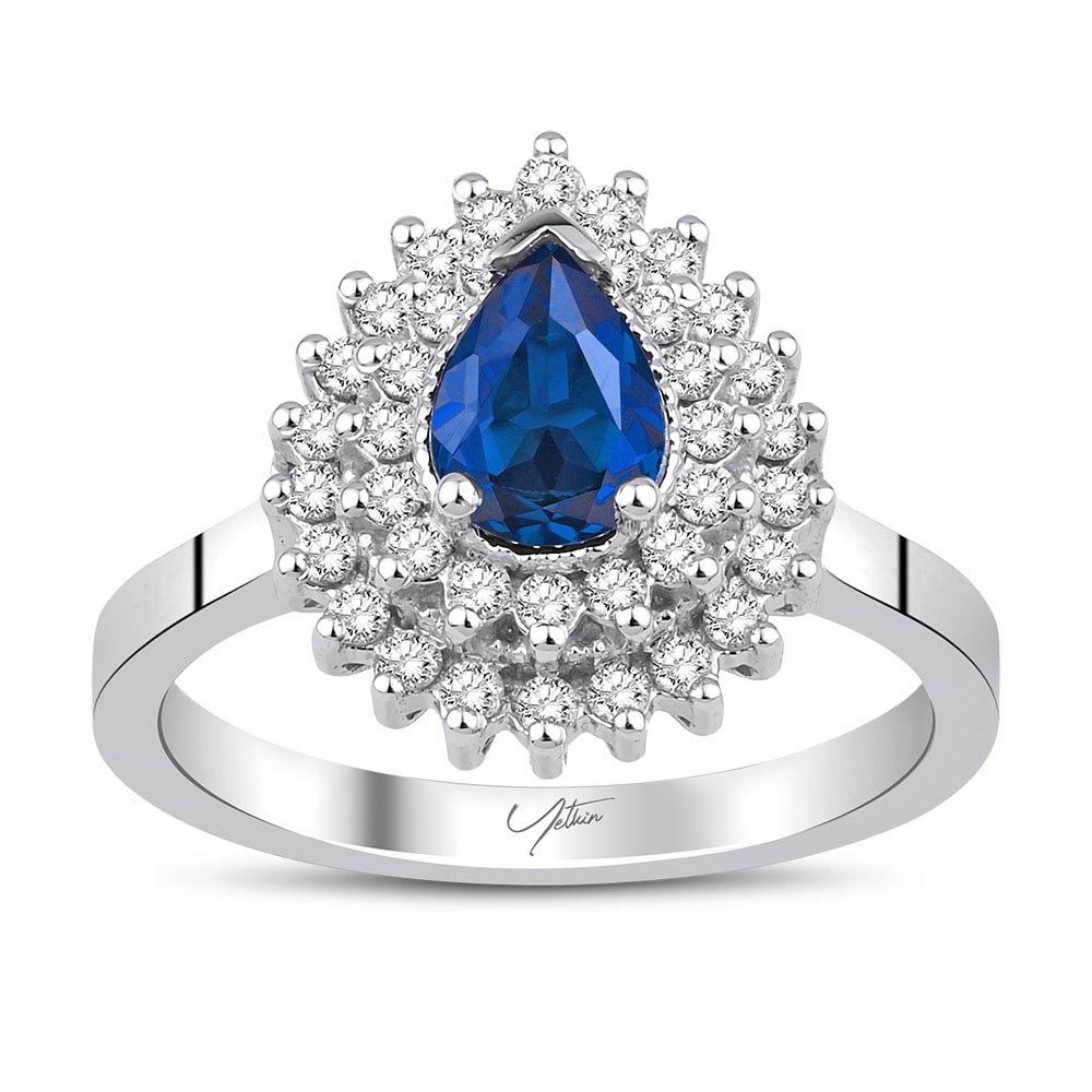 1.50 Karat Safir Pırlanta Yüzük