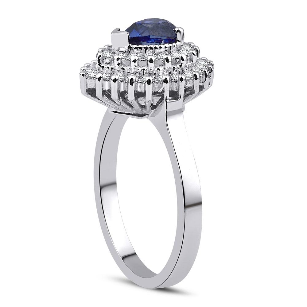 1.50 Karat Safir Pırlanta Yüzük