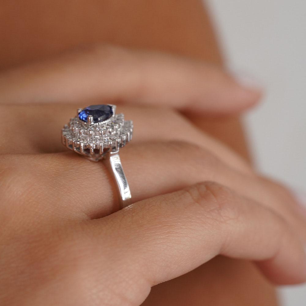1.50 Karat Safir Pırlanta Yüzük
