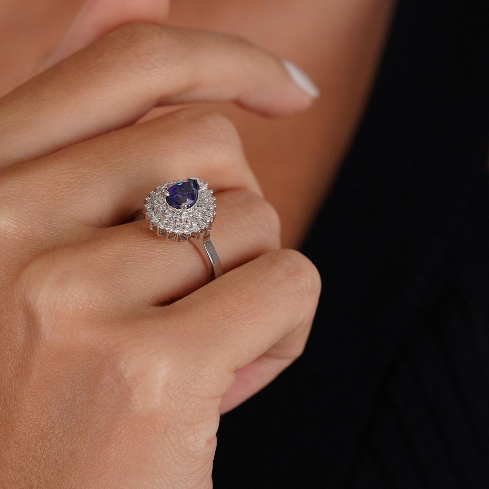 1.50 Karat Safir Pırlanta Yüzük