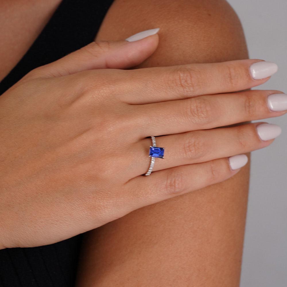 1.40 Karat Safir Pırlanta Yüzük