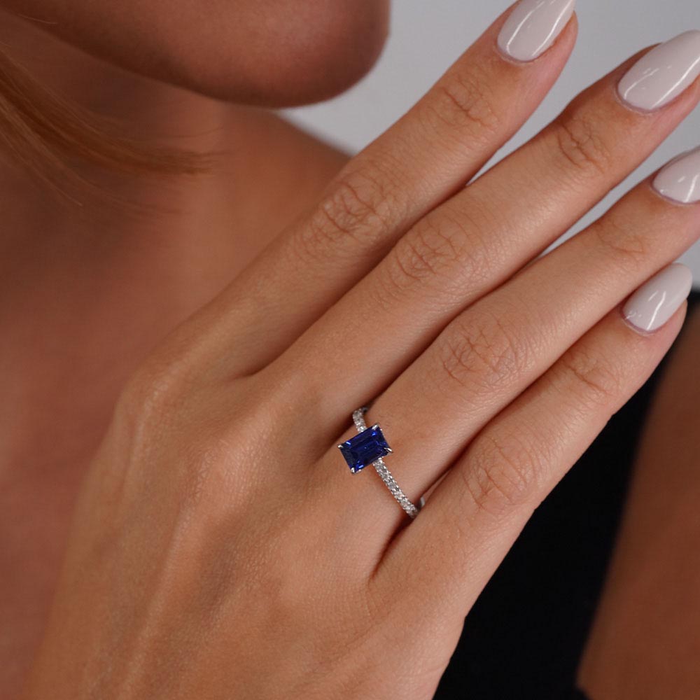 1.40 Karat Safir Pırlanta Yüzük