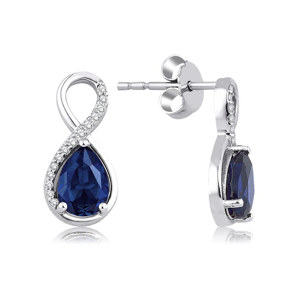 2.00 Karat Safir Pırlanta Küpe