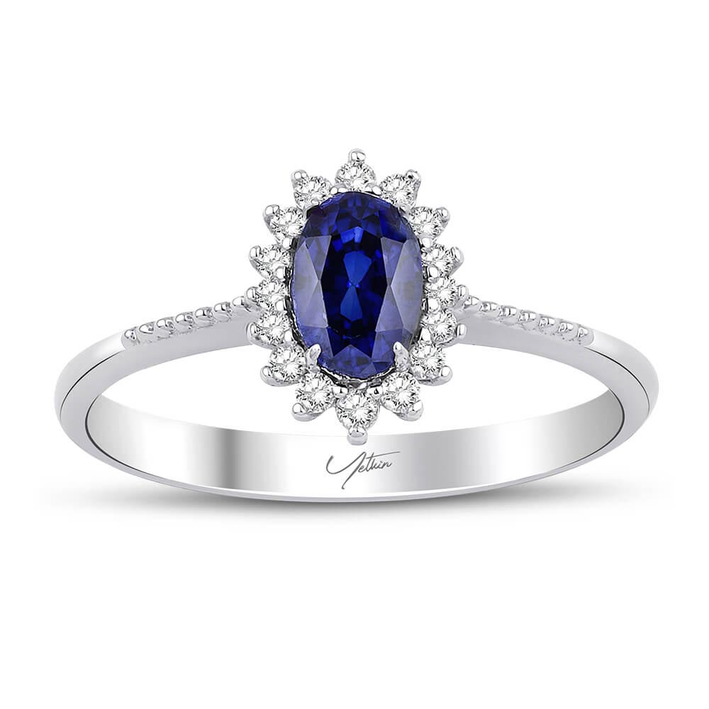0.80 Karat Safir Pırlanta Yüzük