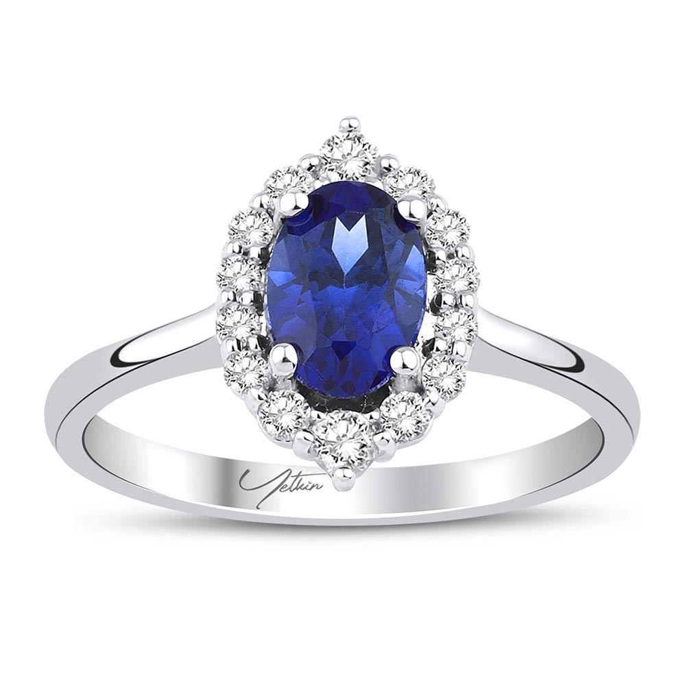 1.40 Karat Safir Pırlanta Yüzük