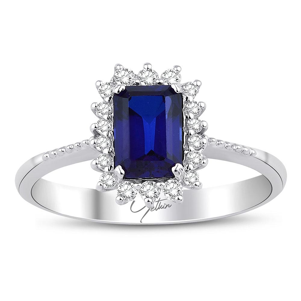 1.30 Karat Safir Pırlanta Yüzük