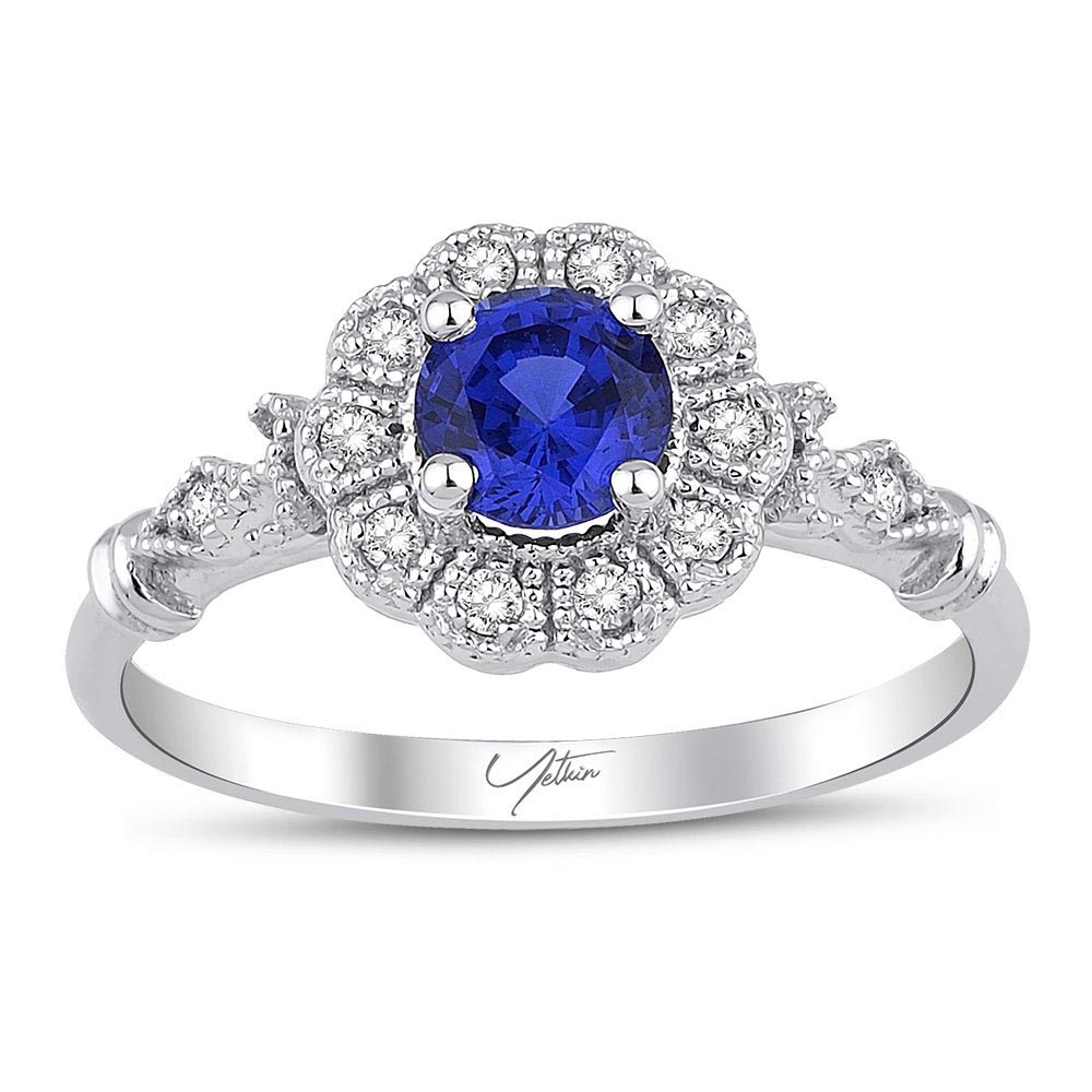 0.80 Karat Safir Pırlanta Yüzük