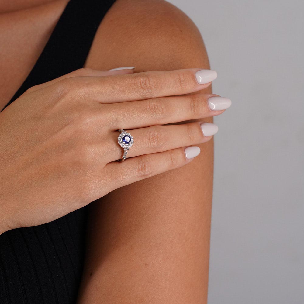 0.80 Karat Safir Pırlanta Yüzük