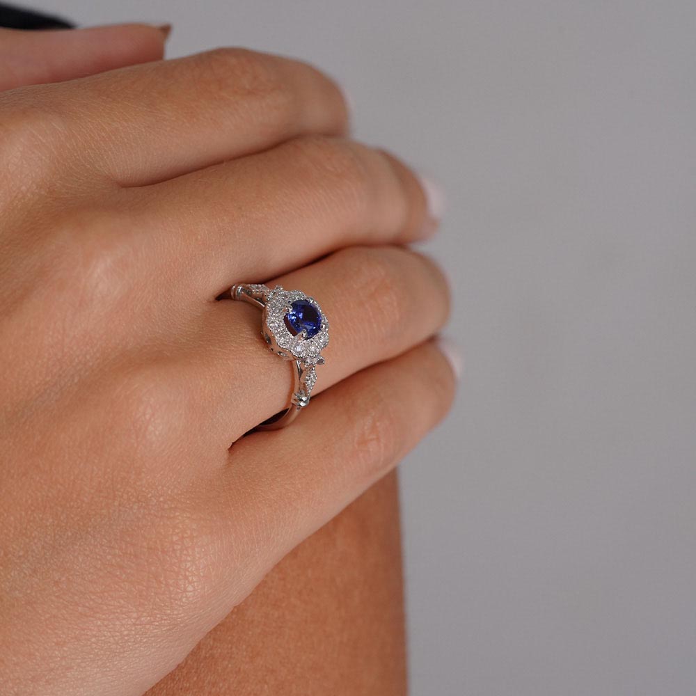 0.80 Karat Safir Pırlanta Yüzük