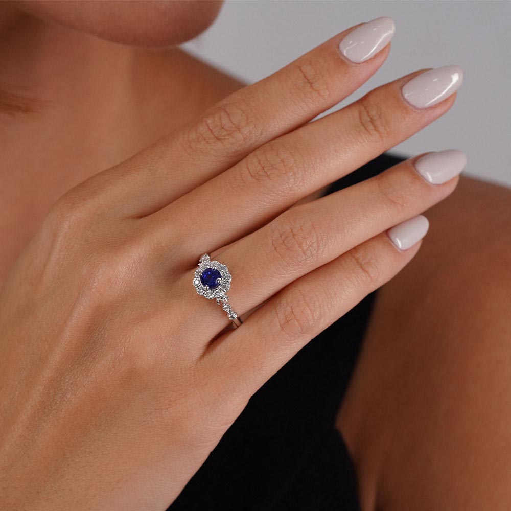 0.80 Karat Safir Pırlanta Yüzük