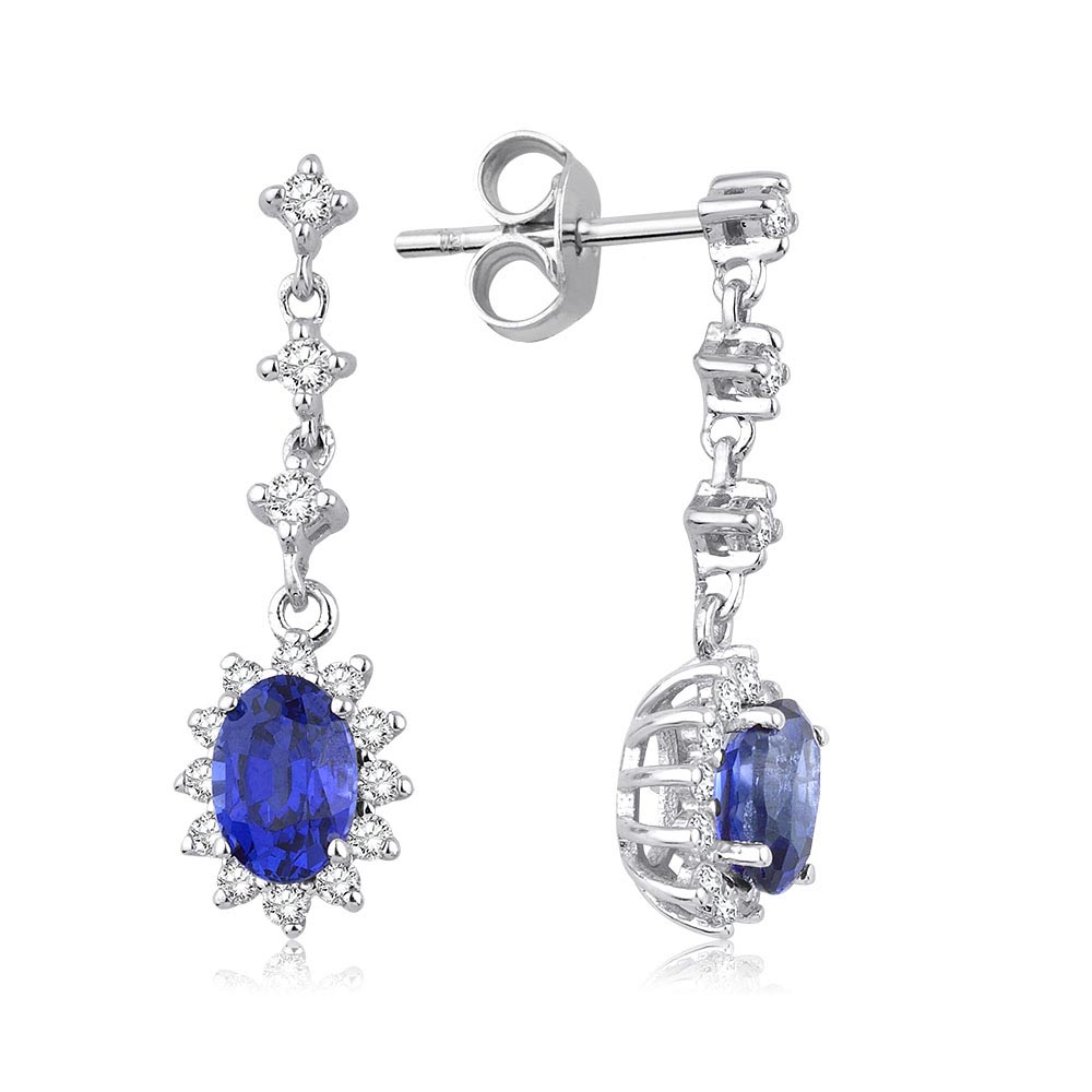 2.17 Karat Safir Pırlanta Küpe