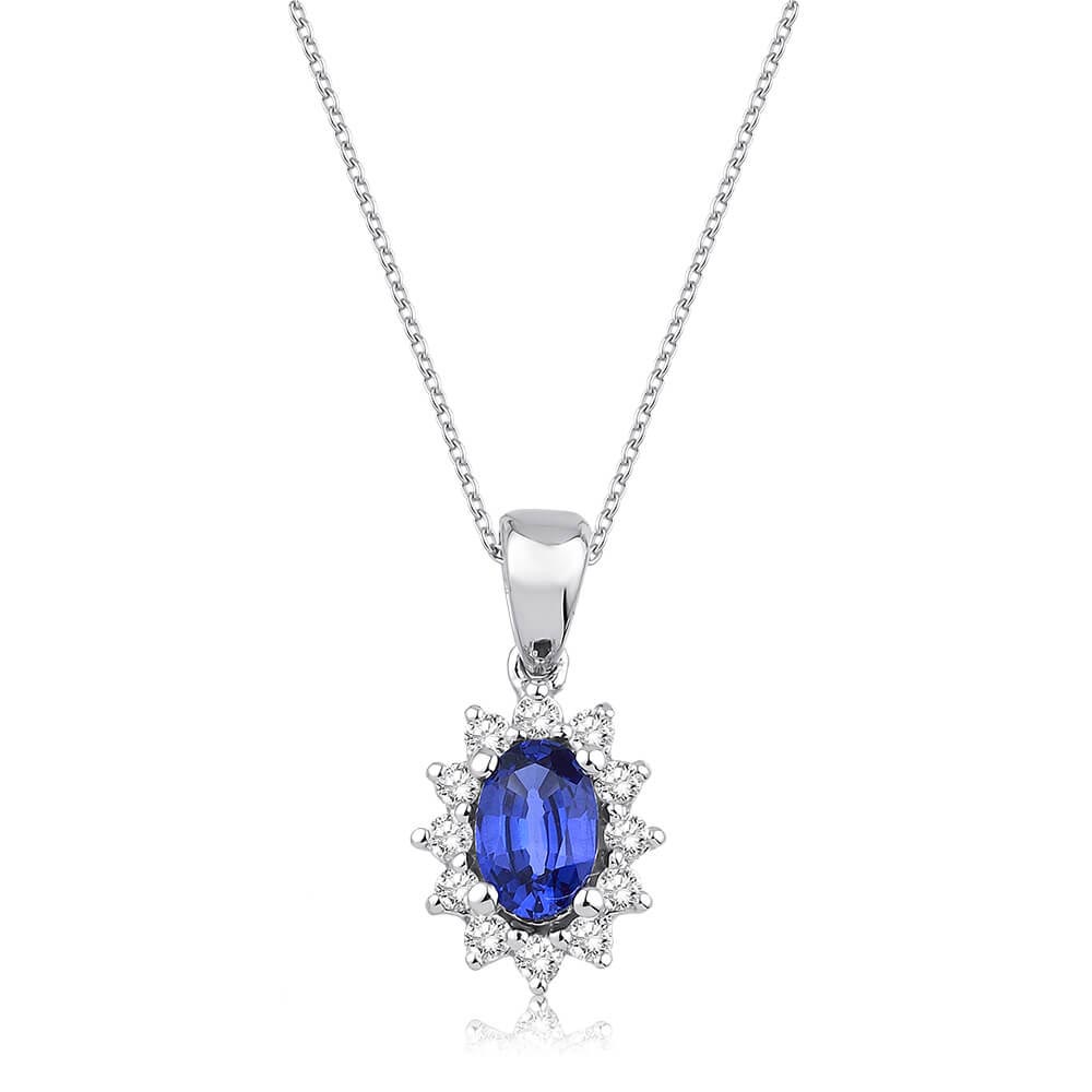 0.70 Karat Safir Pırlanta Kolye