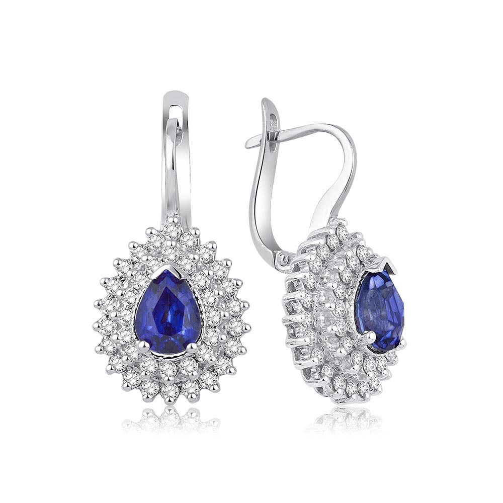2.35 Karat Safir Pırlanta Küpe