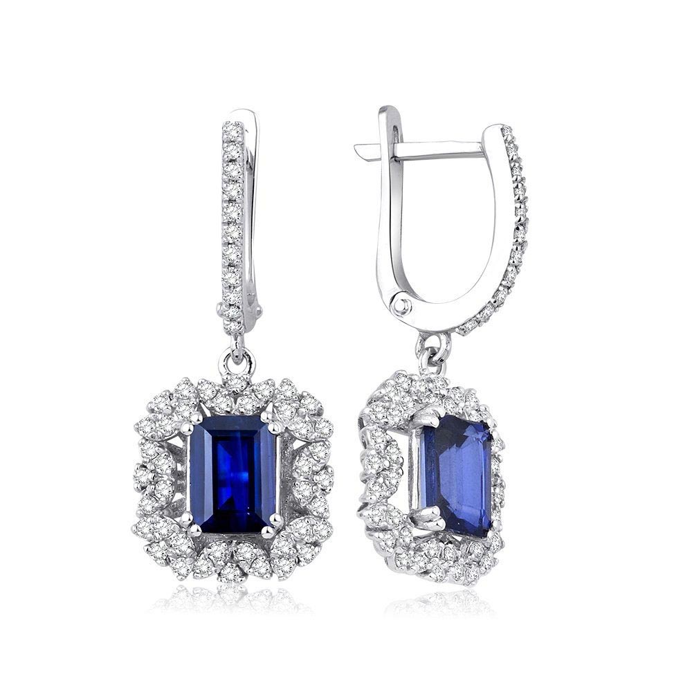 3.50 Karat Safir Pırlanta Küpe