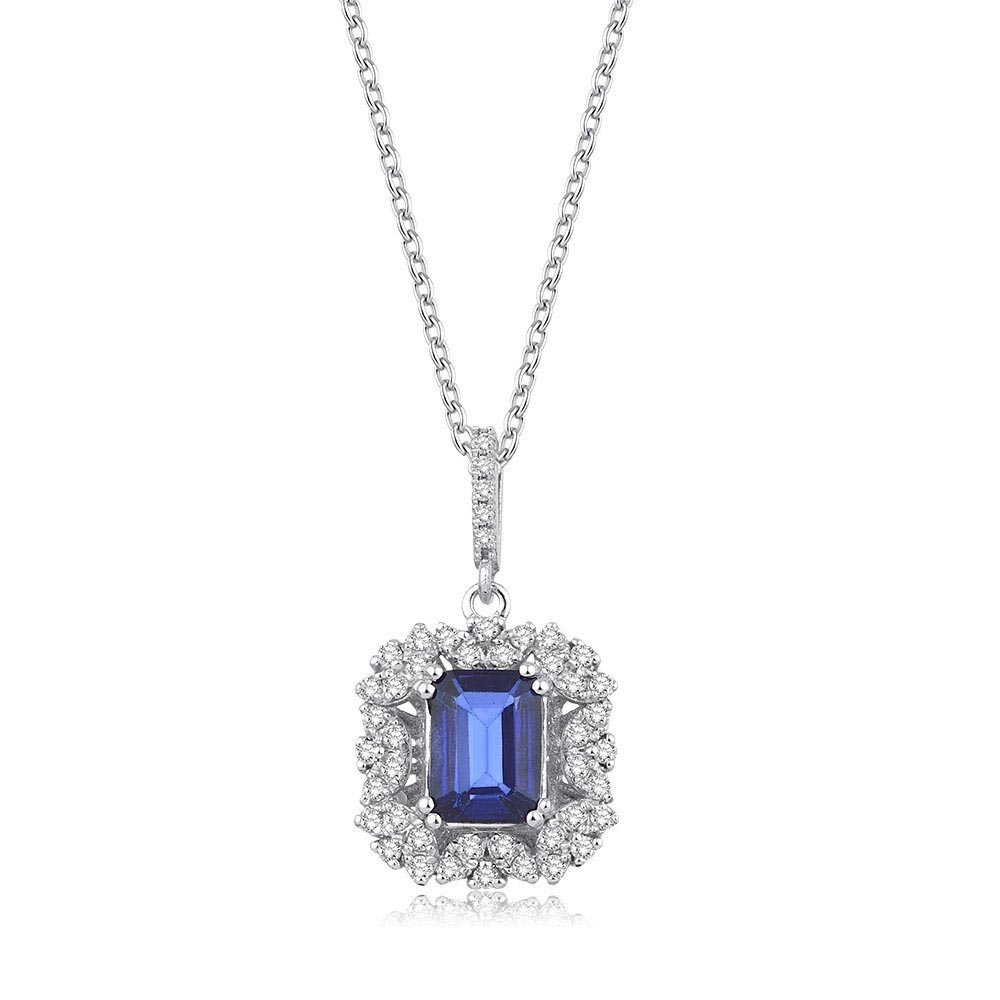 1.70 Karat Safir Pırlanta Kolye