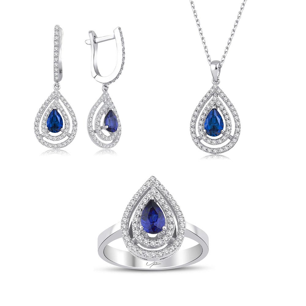 3.35 Karat Safir Pırlanta Set