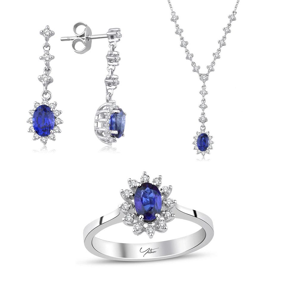 3.72 Karat Safir Pırlanta Set