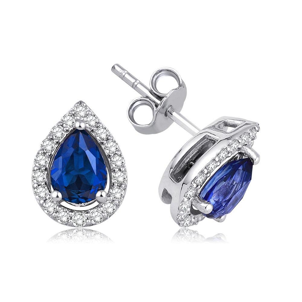 2.00 Karat Safir Pırlanta Küpe