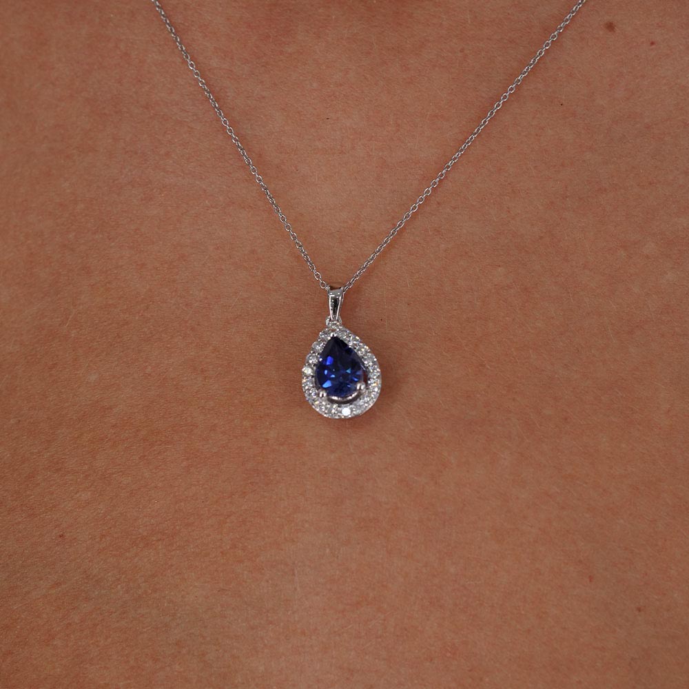 1.00 Karat Safir Pırlanta Kolye