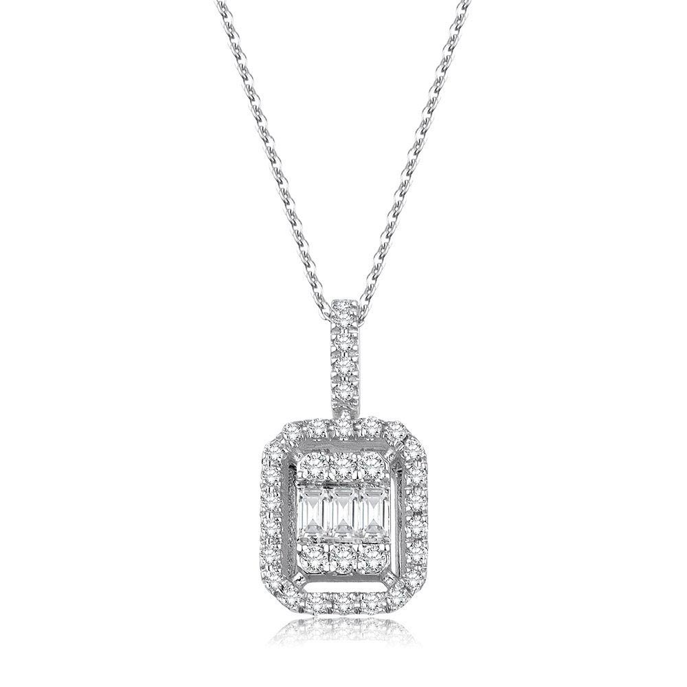 0.25 Karat Baget Pırlanta Kolye