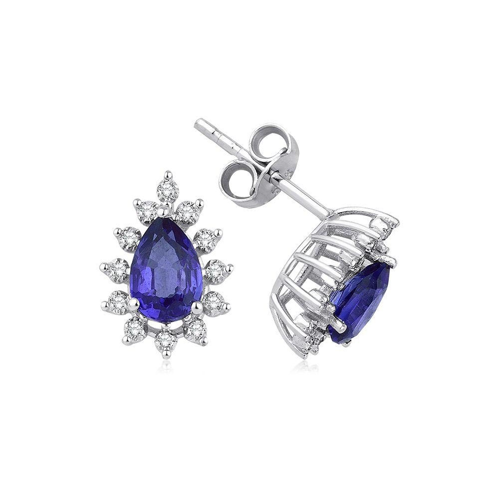 1.00 Karat Safir Pırlanta Küpe