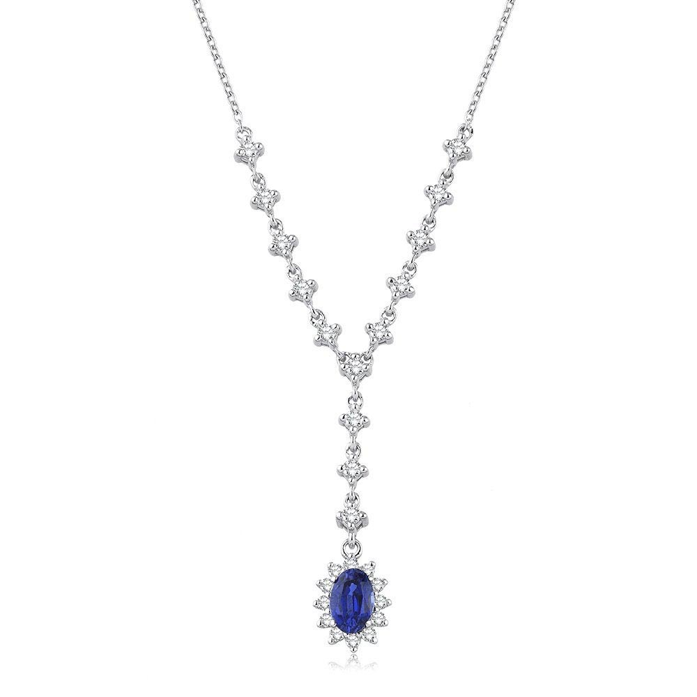 1.55 Karat Safir Pırlanta Kolye