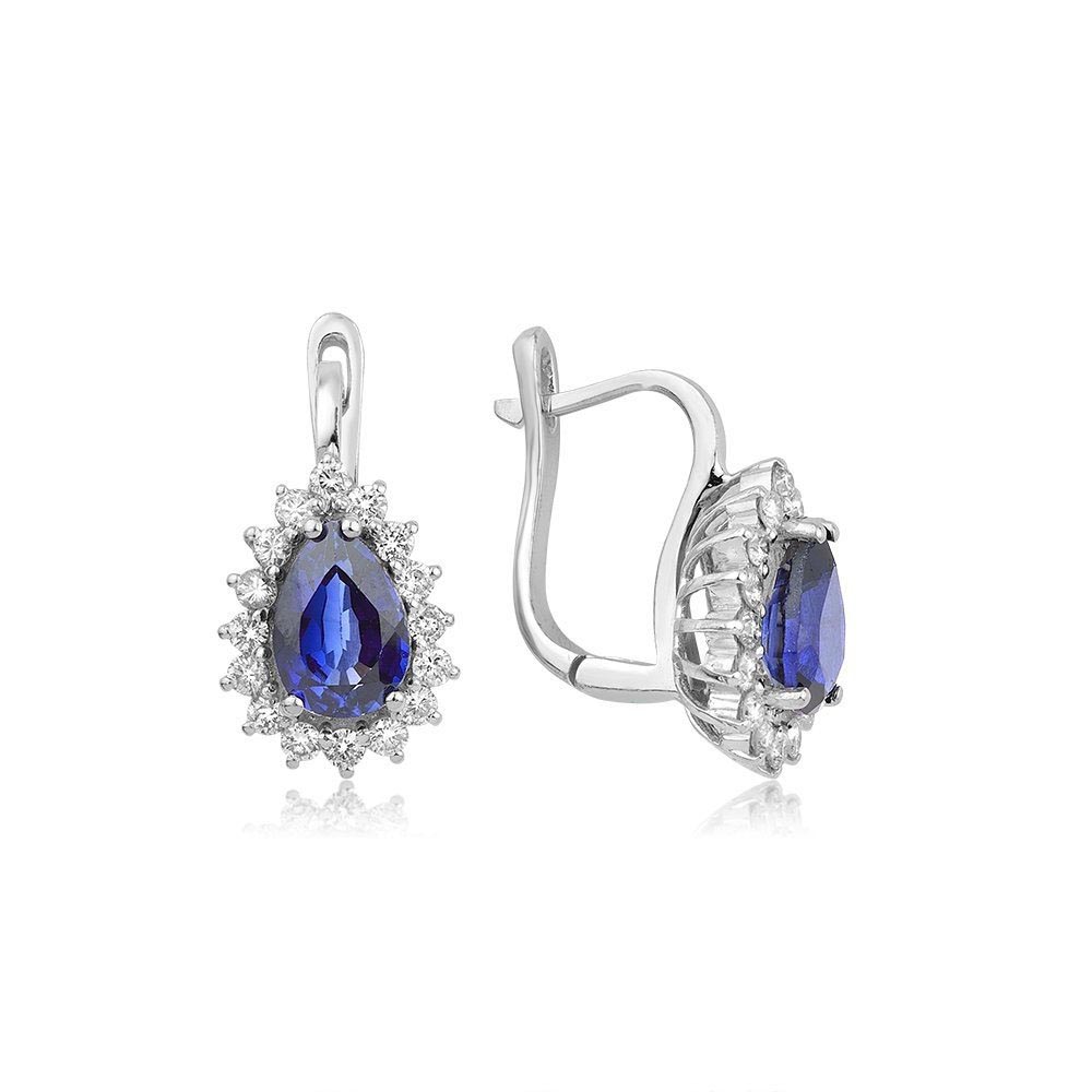 5.50 Karat Safir Pırlanta Küpe