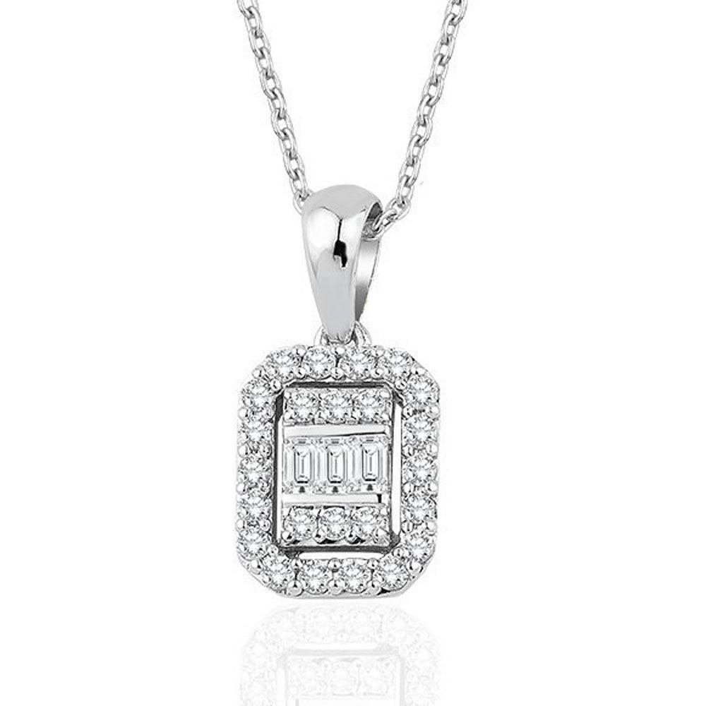 0.25 Karat Baget Pırlanta Kolye