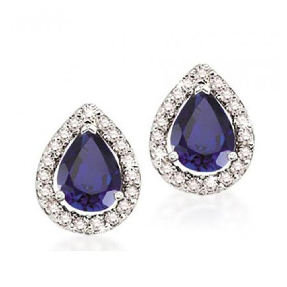 1.30 Karat Safir Pırlanta Küpe