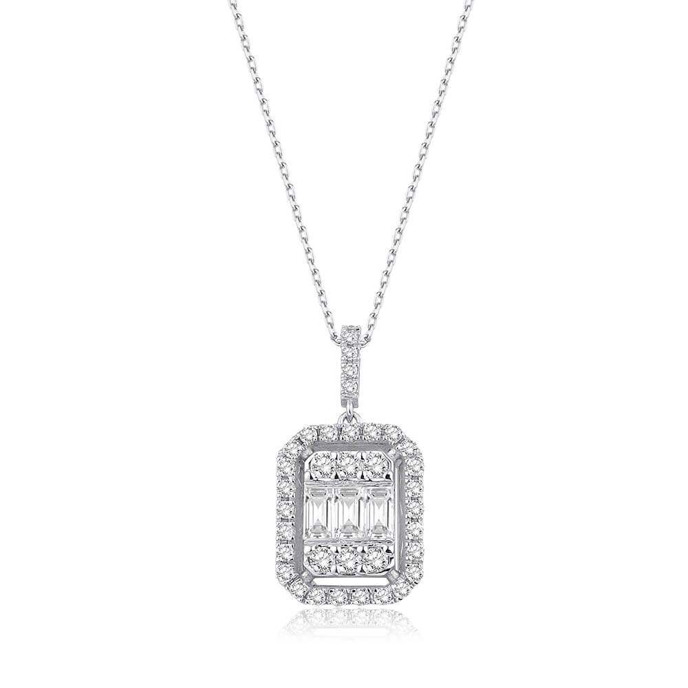 0.63 Karat Baget Pırlanta Kolye