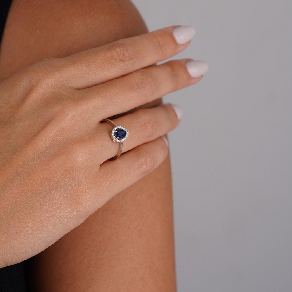 0.65 Karat Safir Pırlanta Yüzük