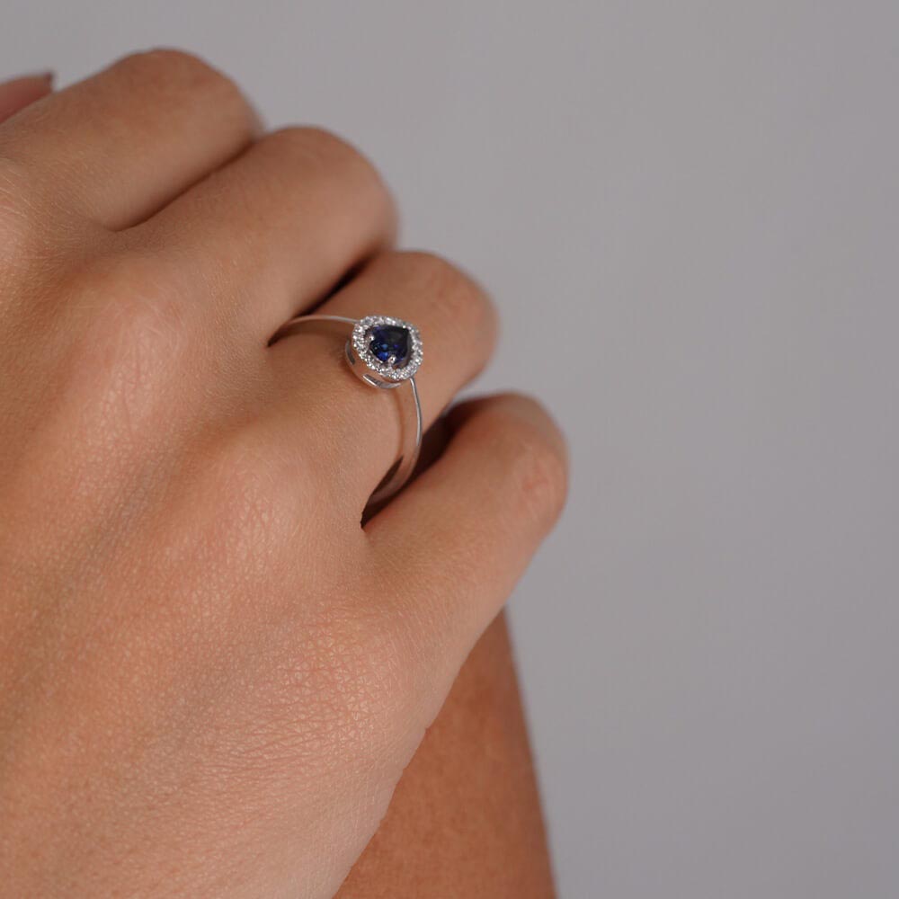 0.65 Karat Safir Pırlanta Yüzük