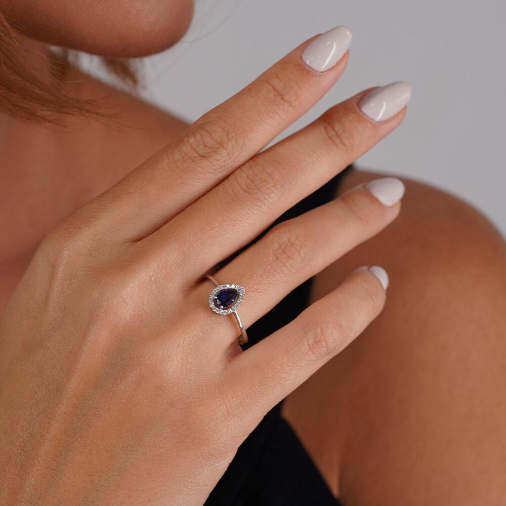 0.65 Karat Safir Pırlanta Yüzük
