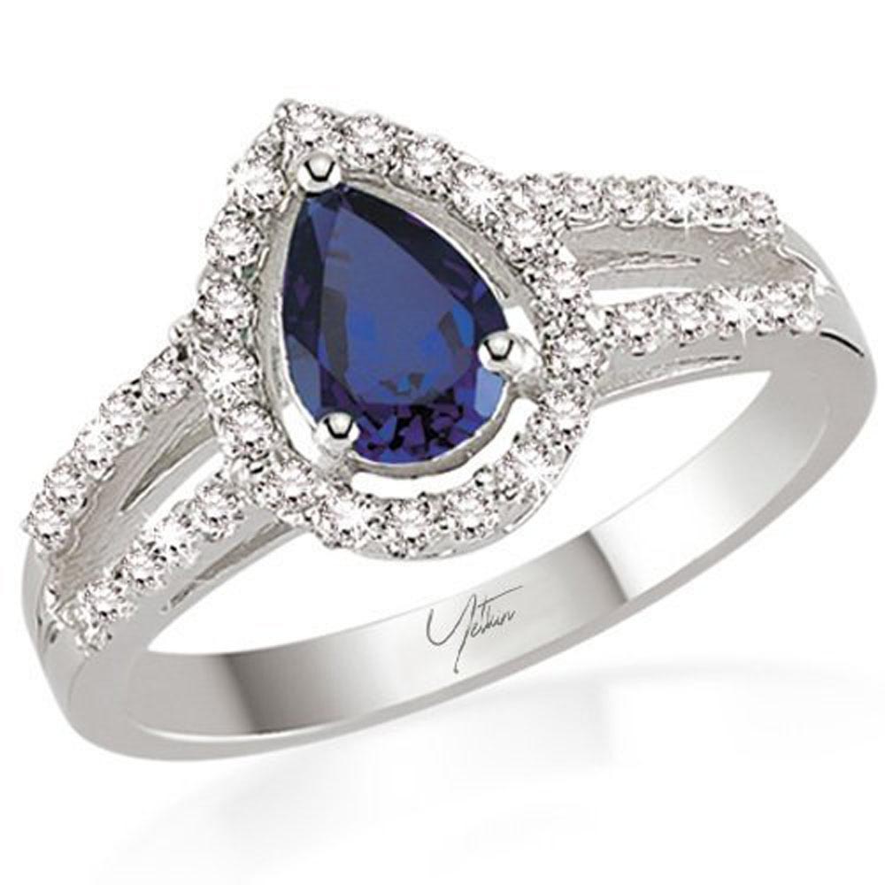 0.85 Karat Safir Pırlanta Yüzük