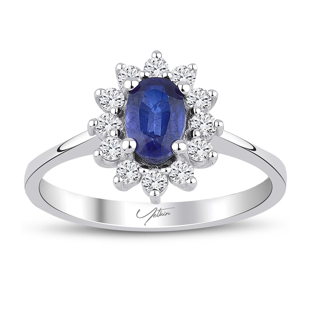 1.30 Karat Safir Pırlanta Yüzük